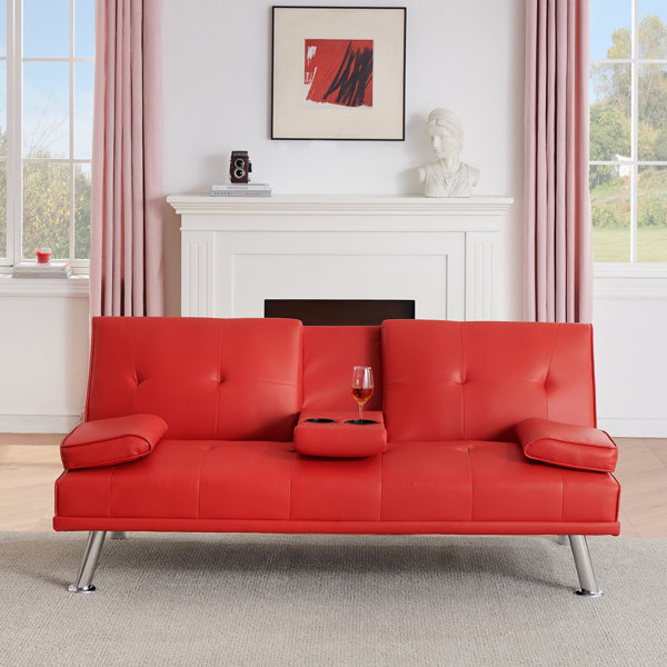 Ebern Designs Kaleeyah 67'' Faux Leather Sleeper Sofa Wayfair